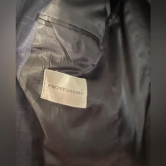 Blue pronto Uno wool suit jacket size means 44 regular - Picture 3 of 13